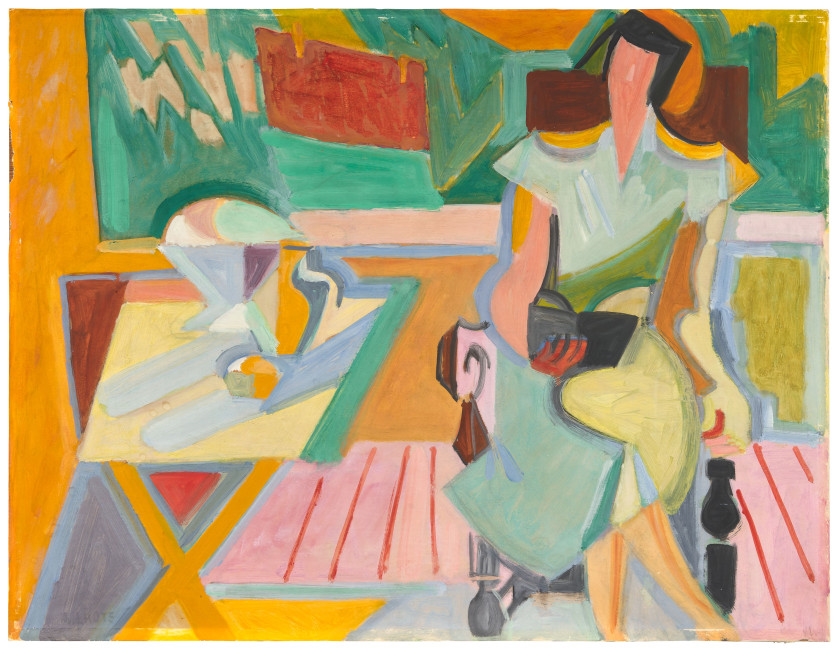 André Lhote | Lecture sur la terrasse de Mirmande (1948) | MutualArt