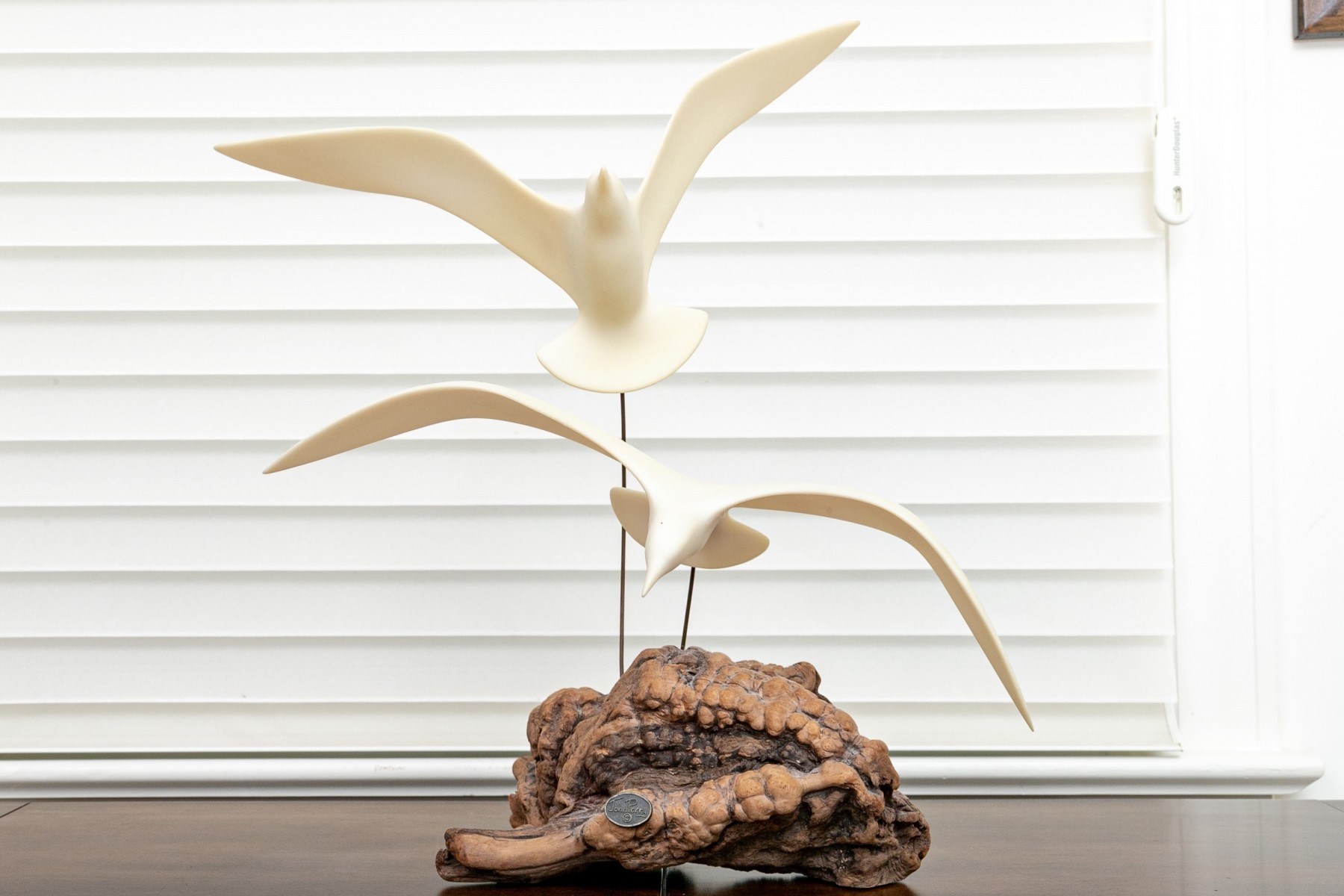 John Perry | John Perry Resin And Driftwood Sculpture Of Seagulls 