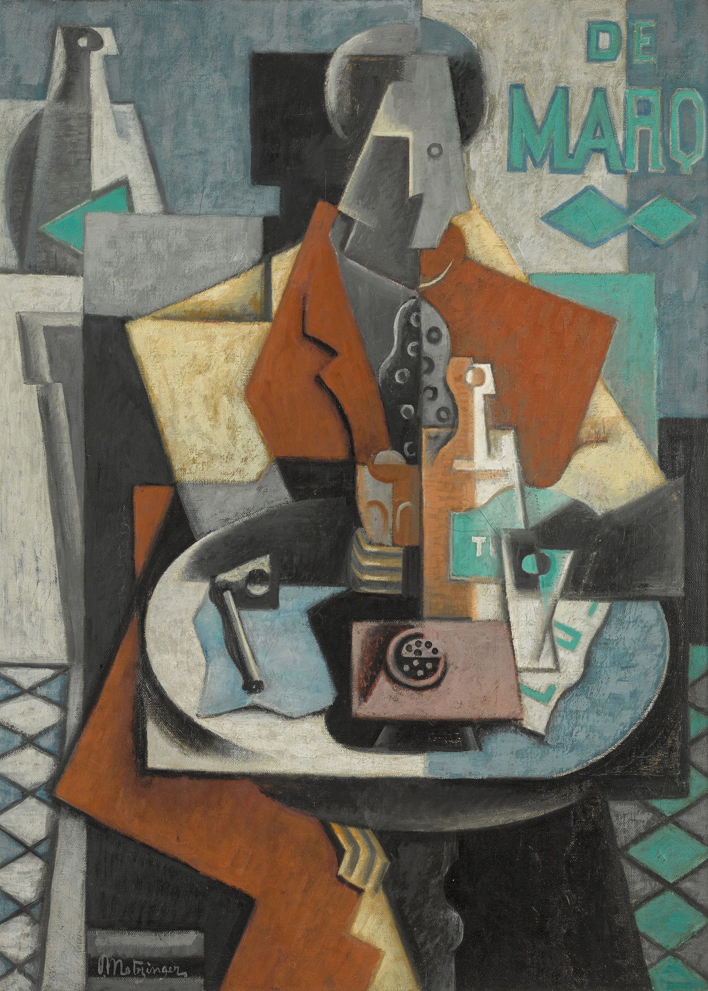 Jean Metzinger | Homme assis devant la table | MutualArt