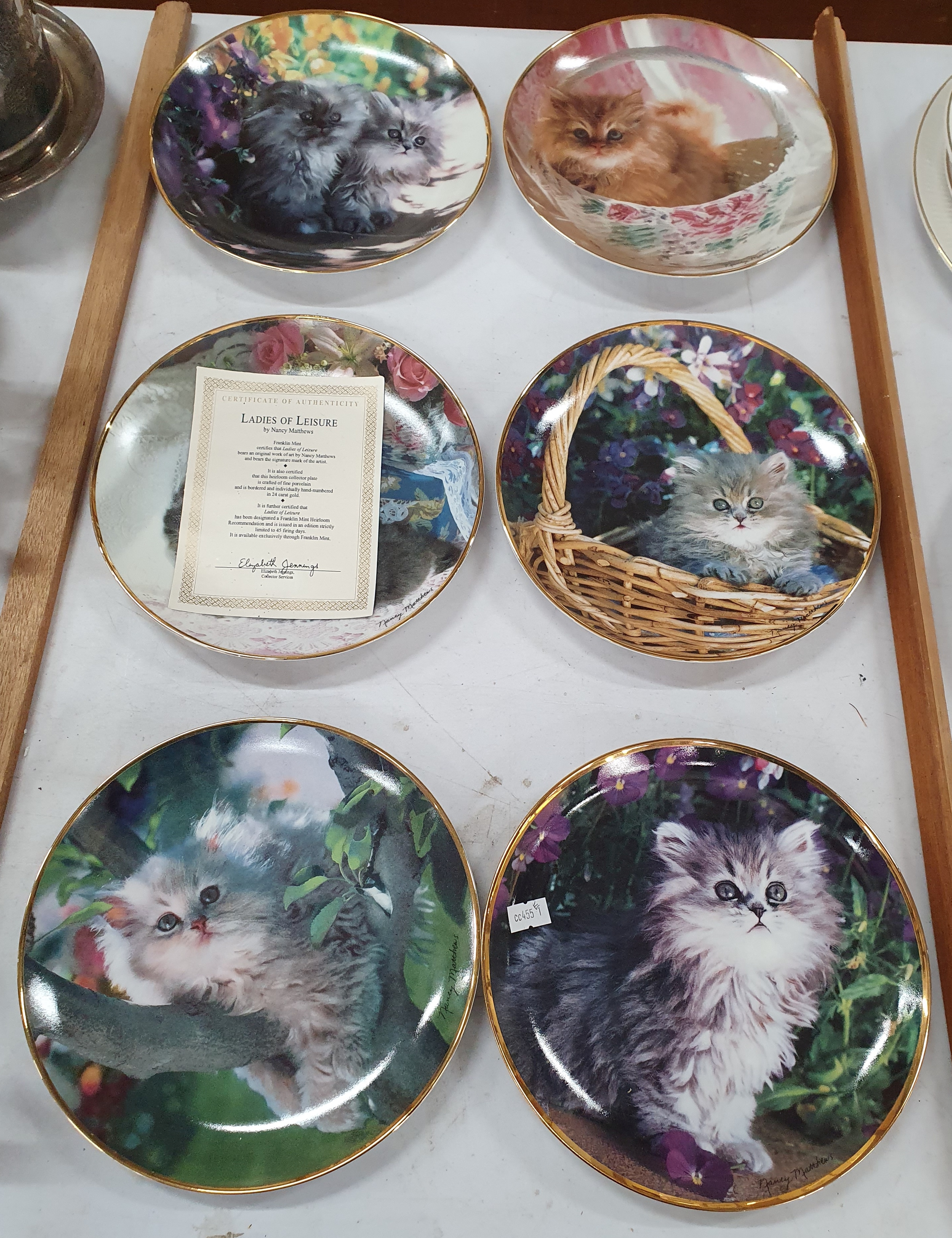 Franklin Mint | A SET OF SIX FRANKLIN MINT CAT PLATES BY NANCY