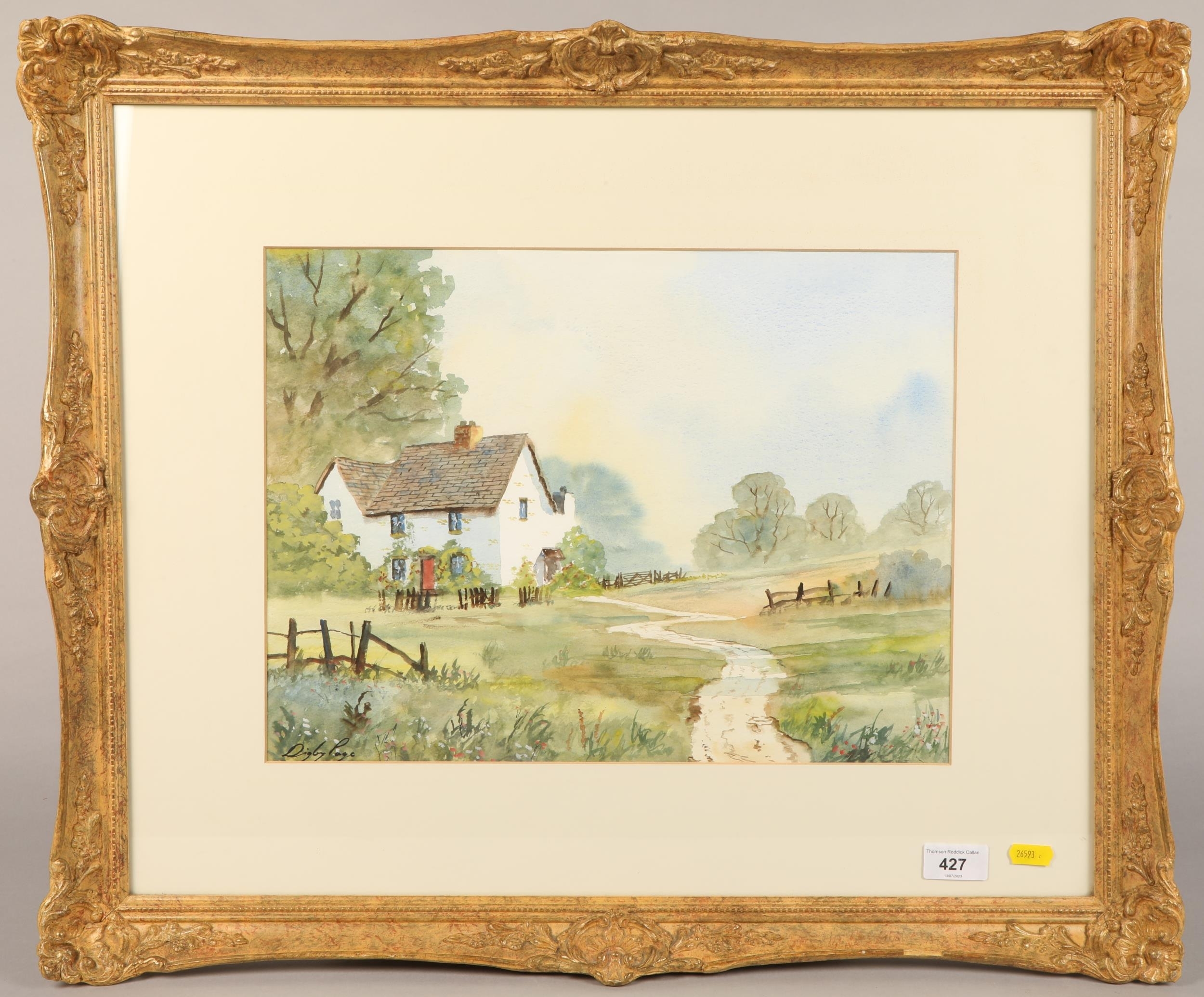 Digby Page イギリス 水彩画 Quiet country side Digby Page イギリス