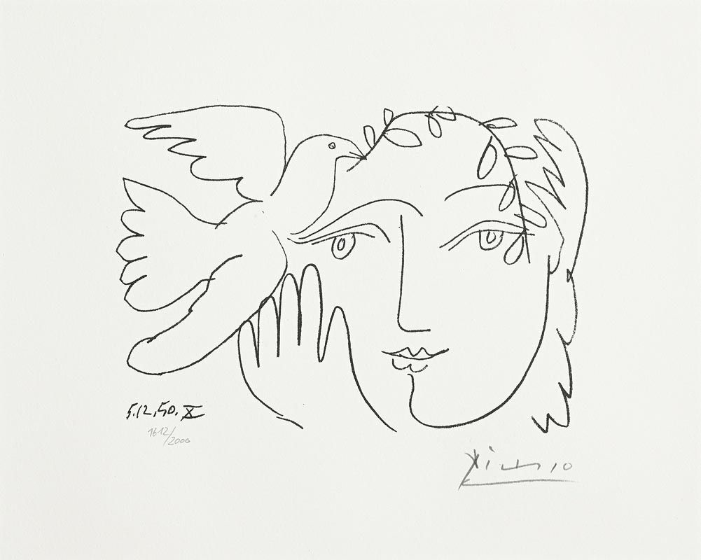 Goga Maria on LinkedIn: Elumina, one line Picasso drawings, girl with  dove-peace, face of peace…