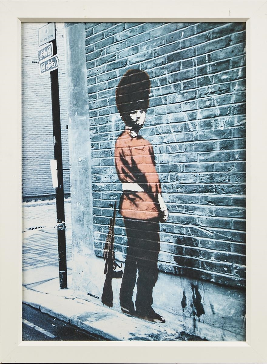After Banksy, Pissing Guard (rare 2002 poster by Banksy for Japanese brand  Montage) (2002), Available for Sale
