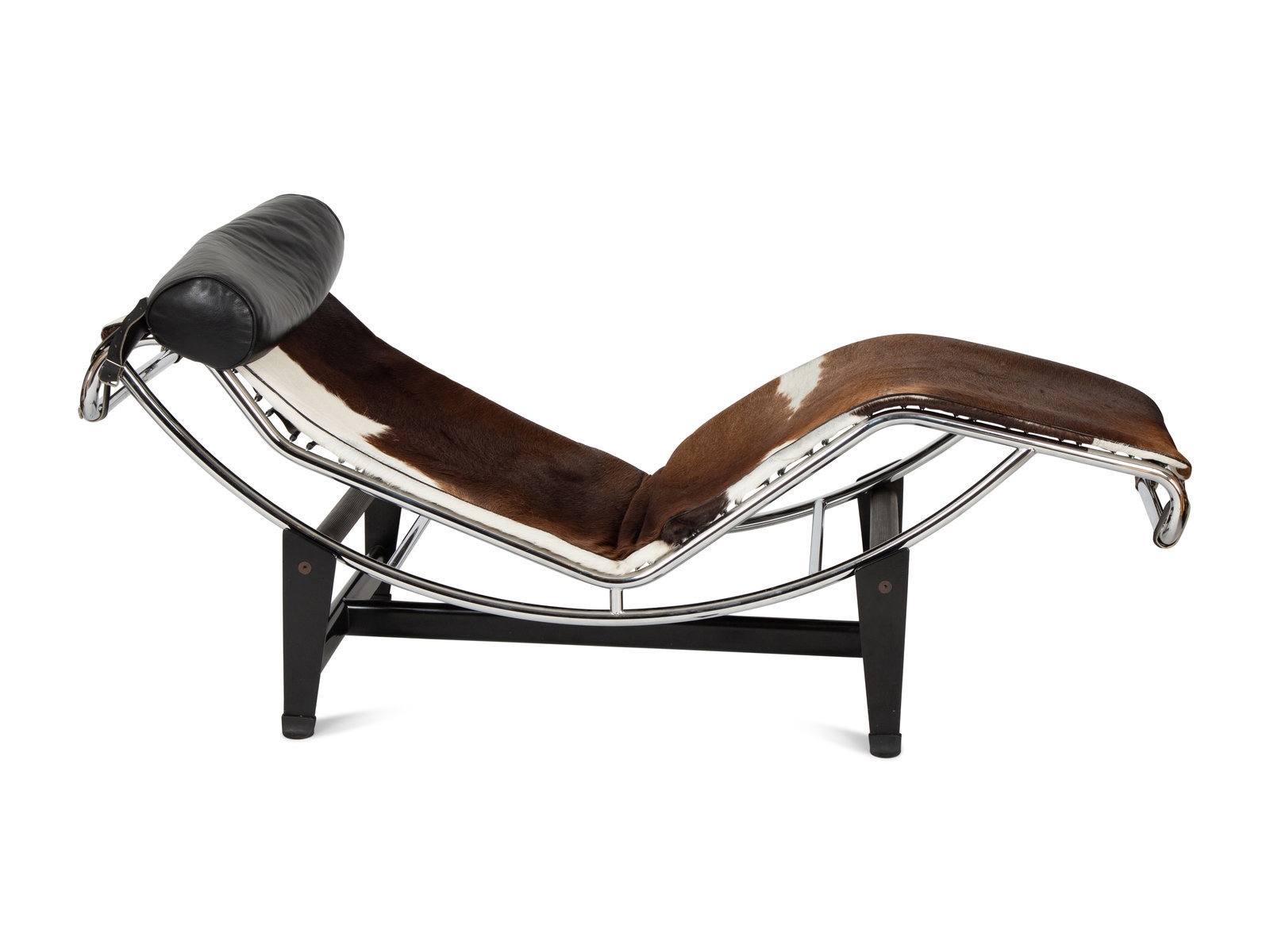 Mid Century Le Corbusier LC4 Style Leather Chaise Lounge Daybed