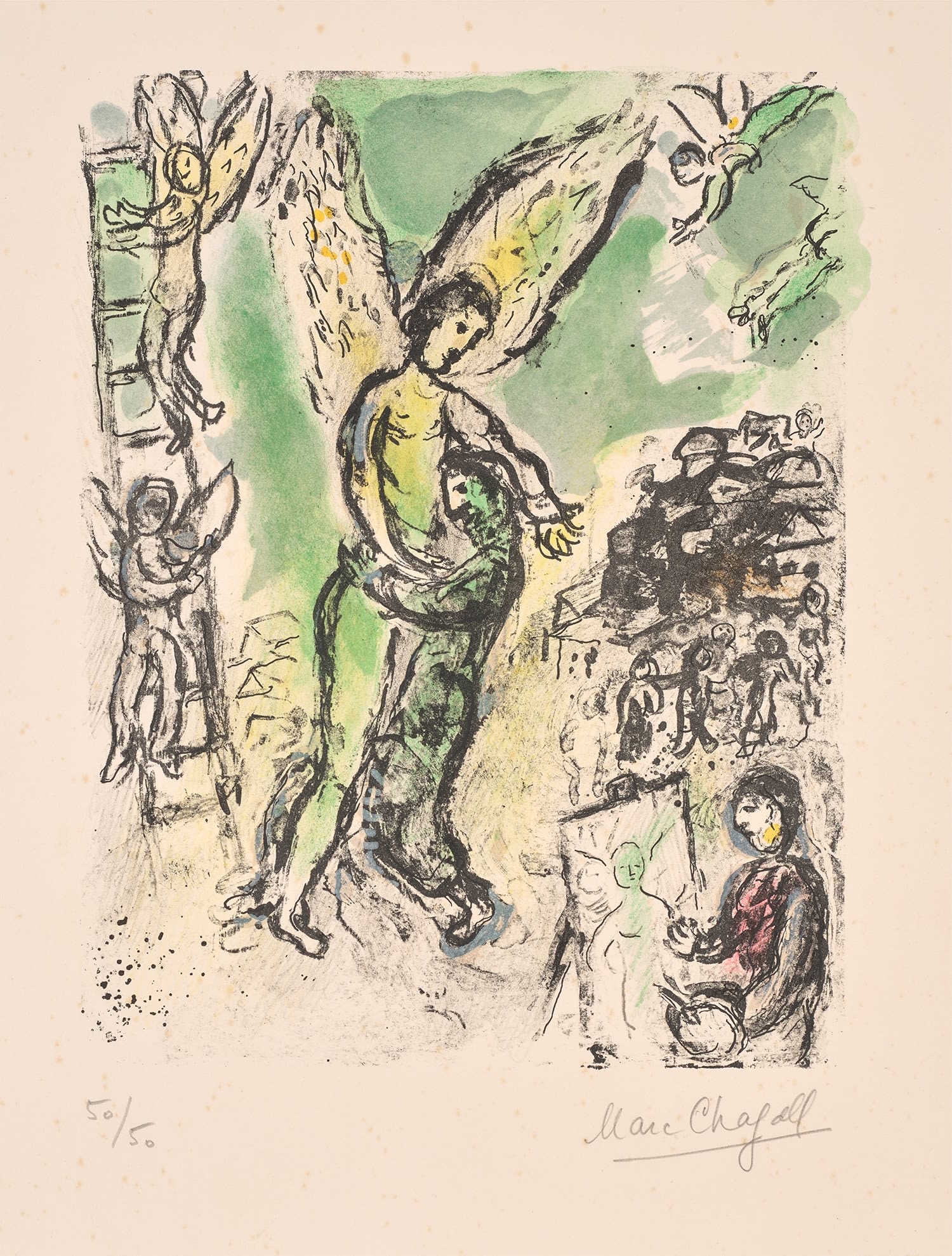 Marc Chagall | La lutte de Jacob et de l'ange (The Struggle of