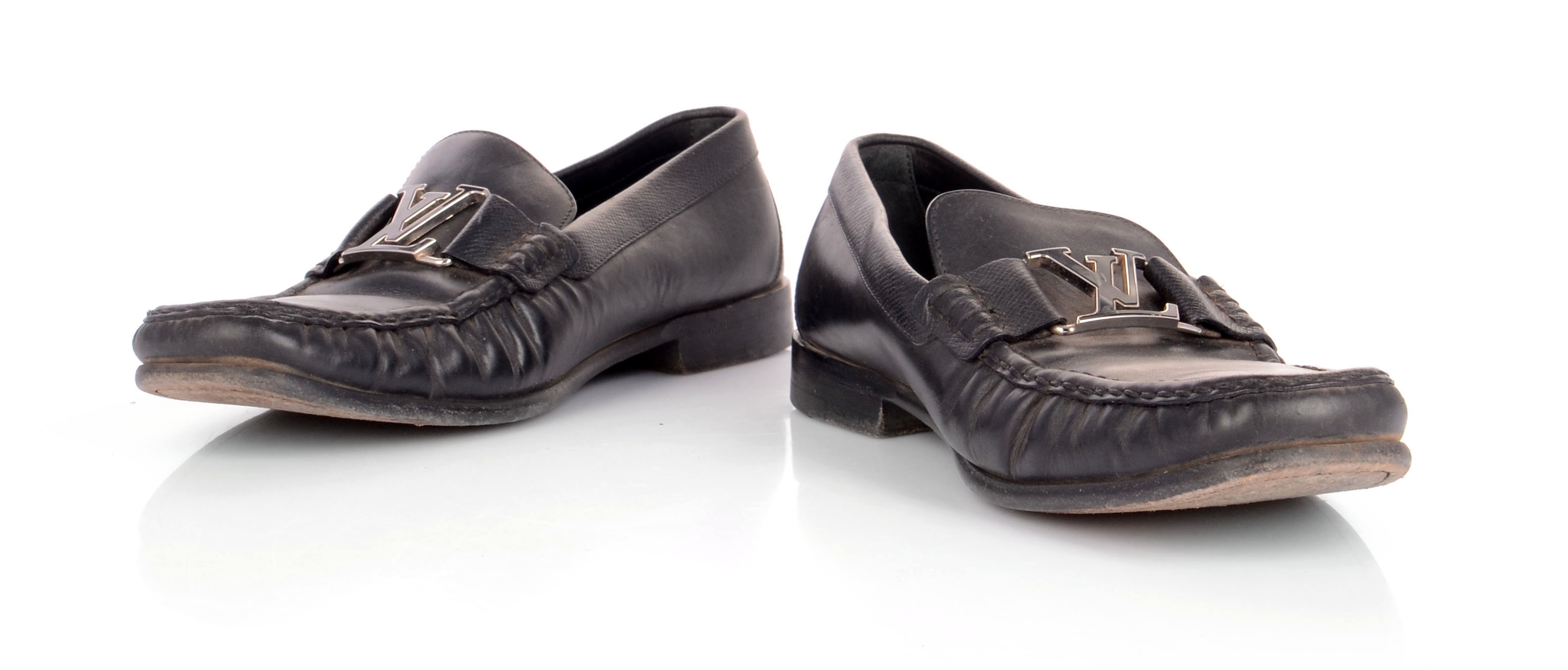 Louis-Vuitton Leather Men's Shoes Black Size10 