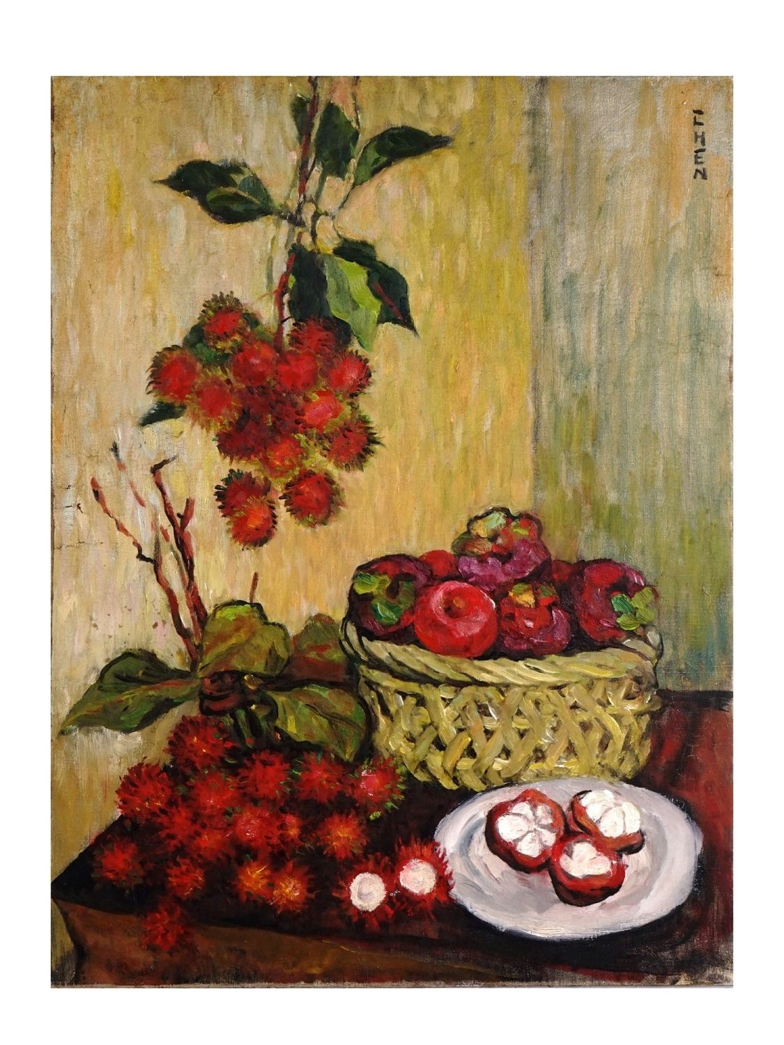 Georgette Chen | Still Life of Fruits and a Basket | MutualArt
