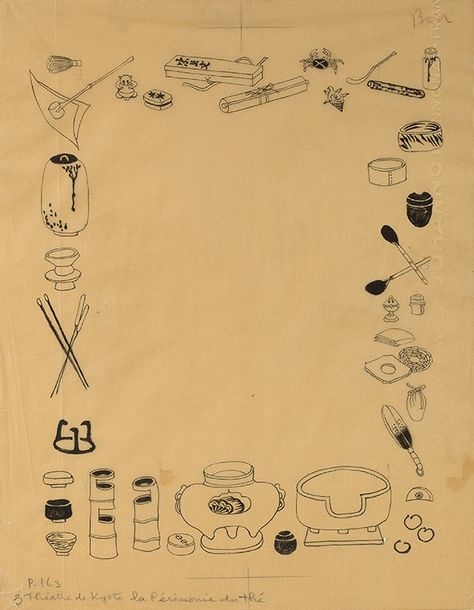 Leonard Tsuguharu Foujita, Indian ink on tracing paper, inscribed 'P