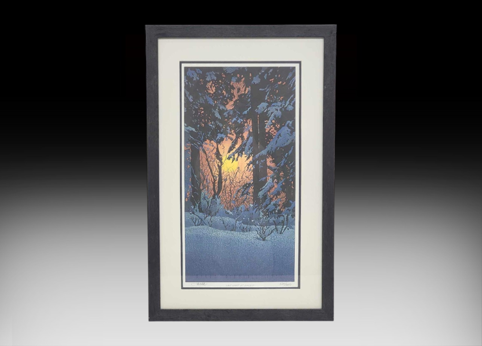 バイロン・バードサル】額装版画『LAST LIGHT AT KINCAID』