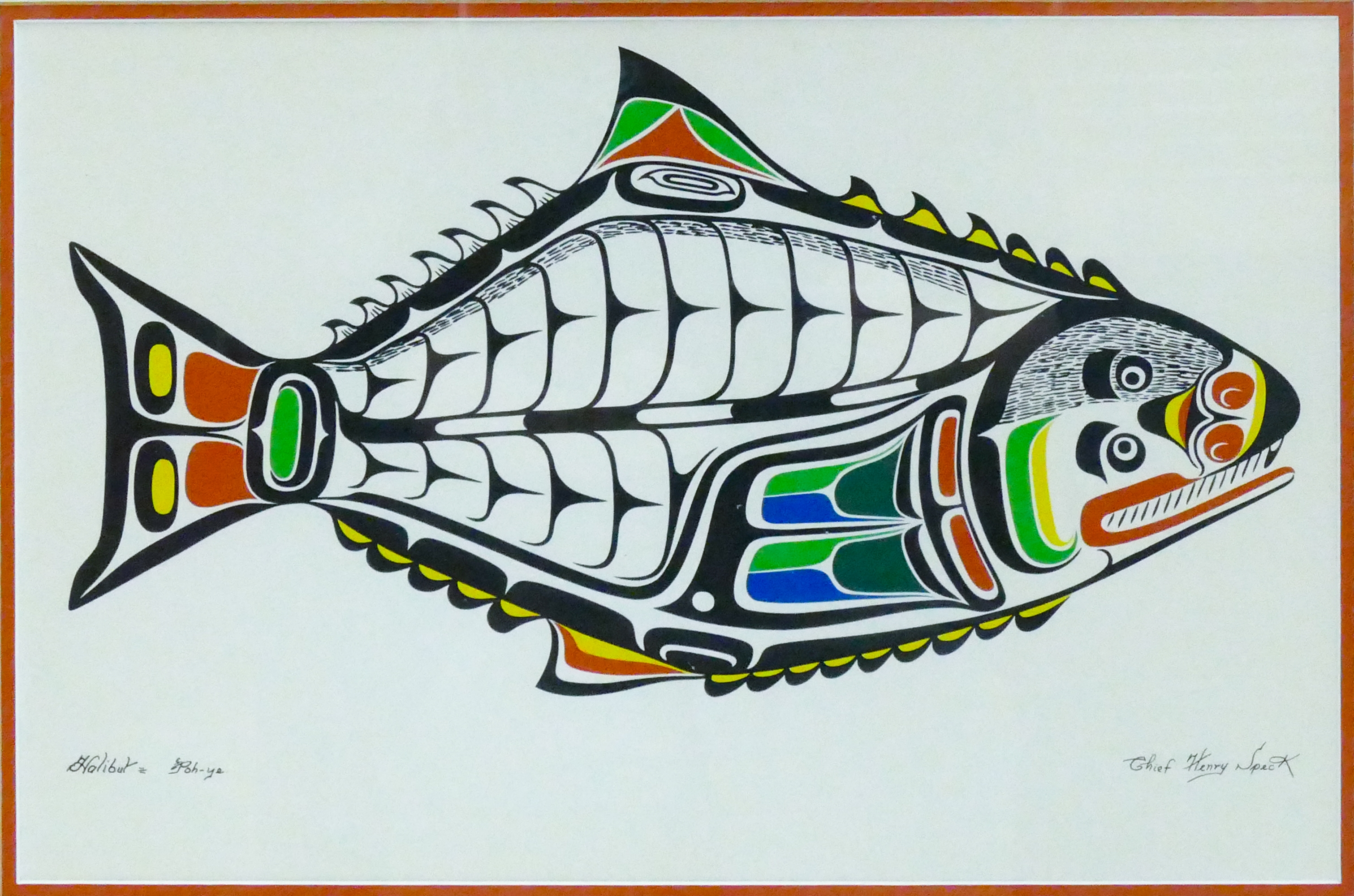 Henry Speck | Chief Henry Speck ''Halibut'' Serigraph Framed 21