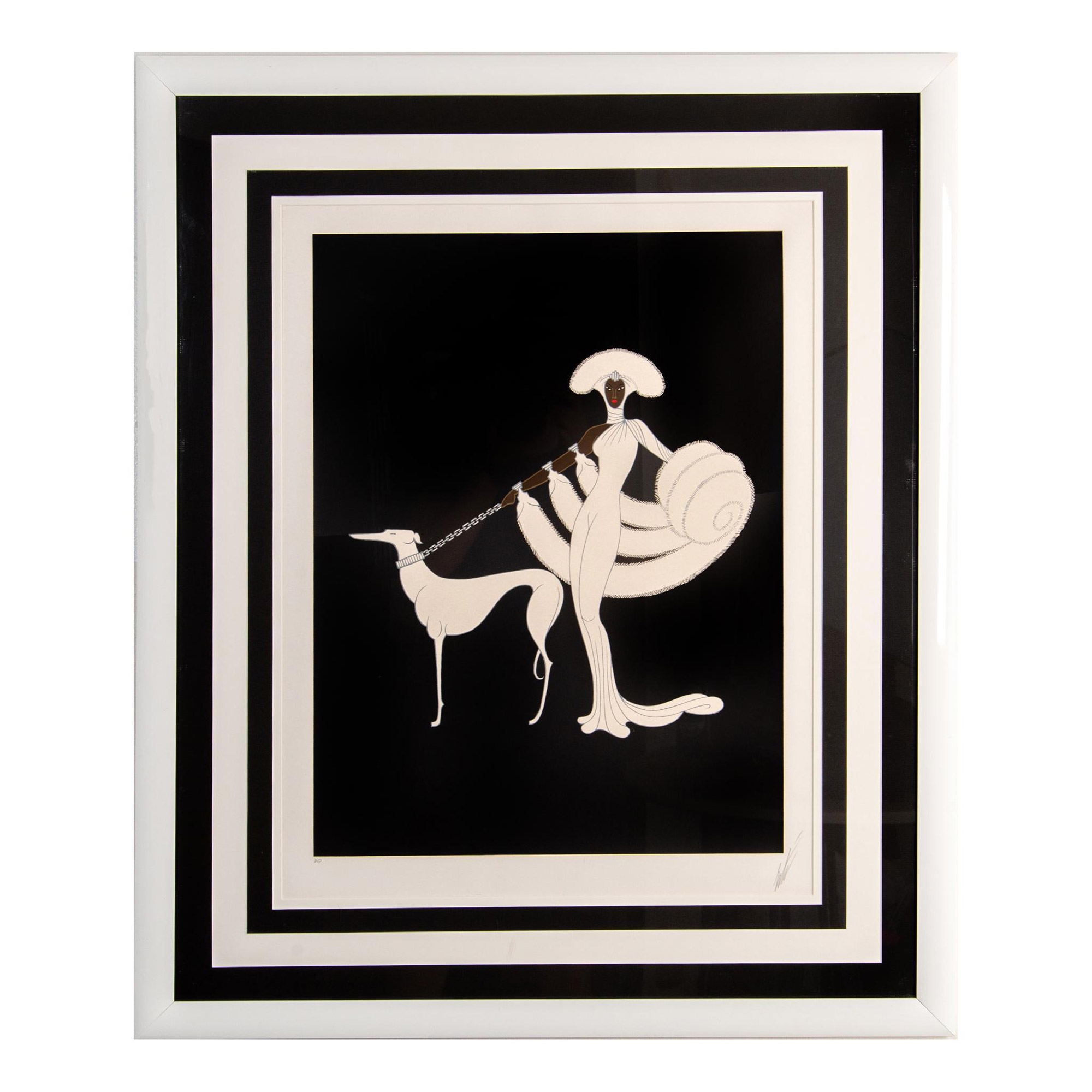 Erte 【Ebony and White】vintageitem 1980年代 Erté | Ebony and White that depicts a Black female dressed in an