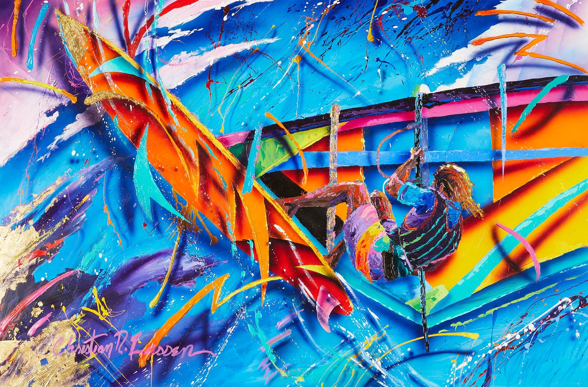 Christian Riese Lassen | Christian Lassen Windsurfer Painting