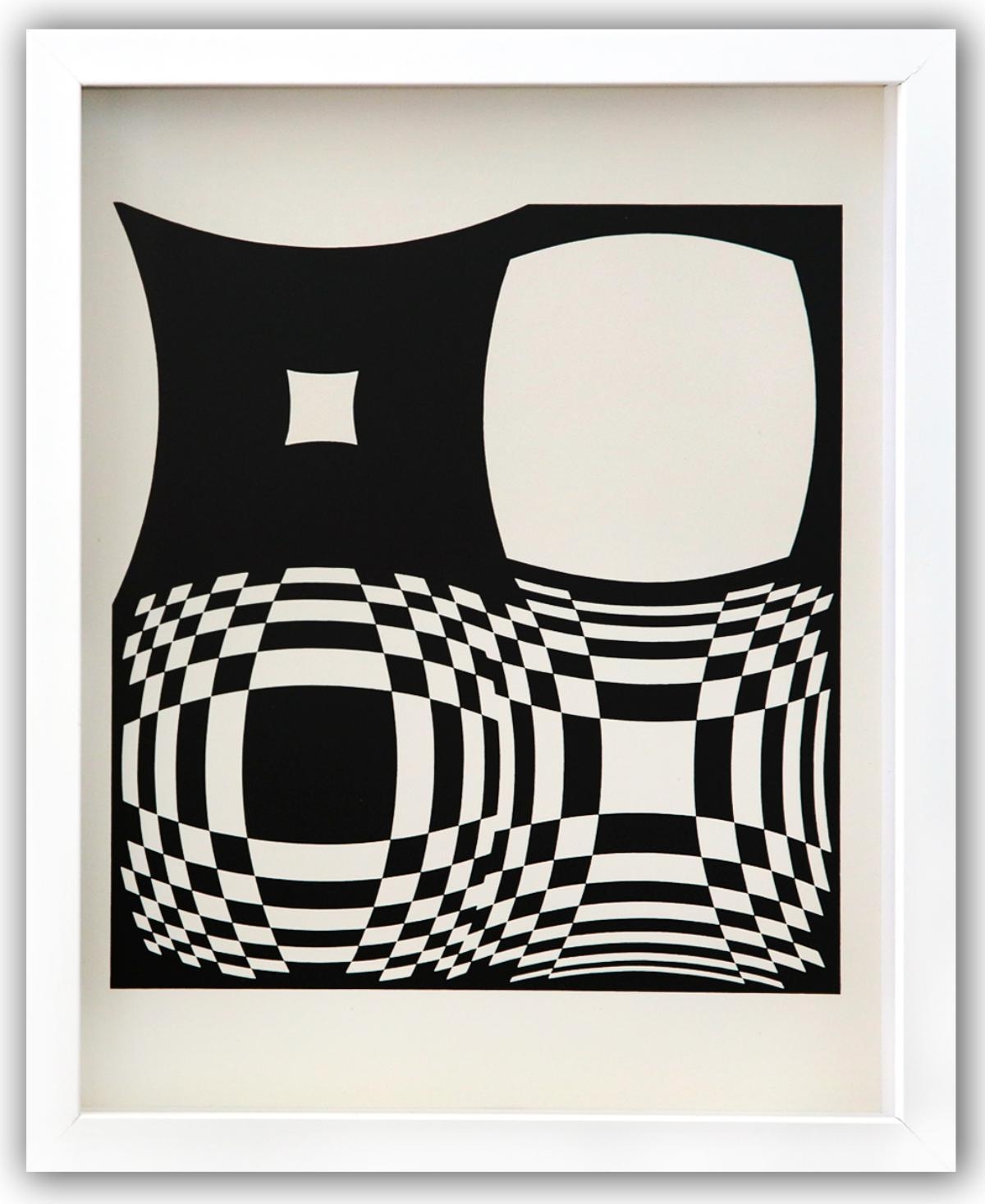 Vintage Victor Vasarely Op Art Silk Screen Print, 1968