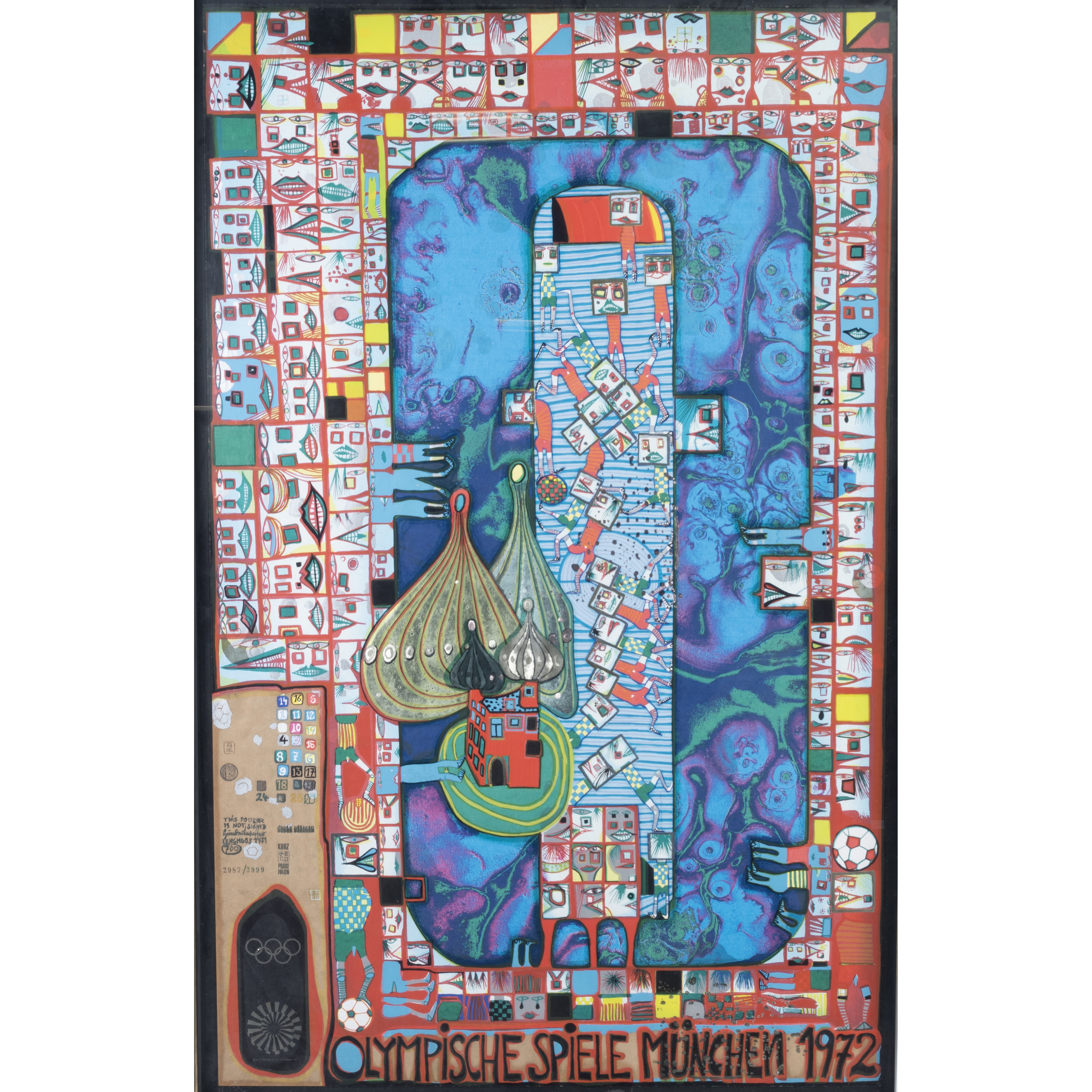 Affiche Originale Jeux Olympiques Munich 1972 Par Hundertwasser