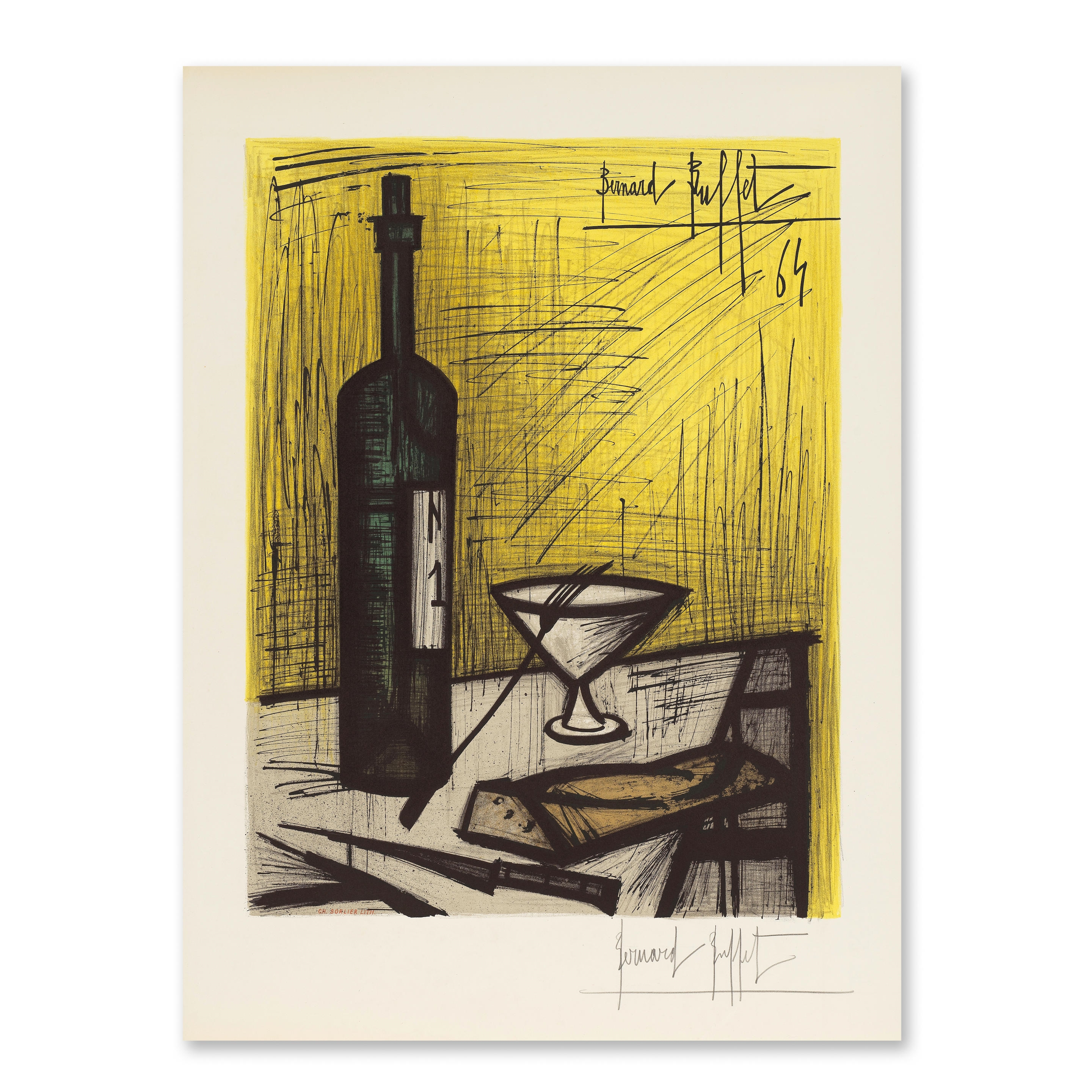 ベルナール・ビュッフェ、「Nature morte au pain」 ベルナール・ビュッフェ、「Nature morte au pain」