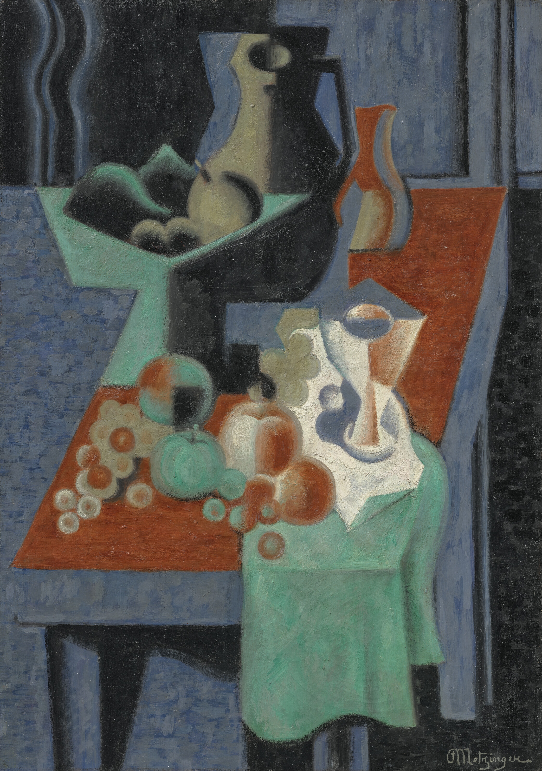 Jean Metzinger | Nature morte: pommes, coupe à fruits et pichet
