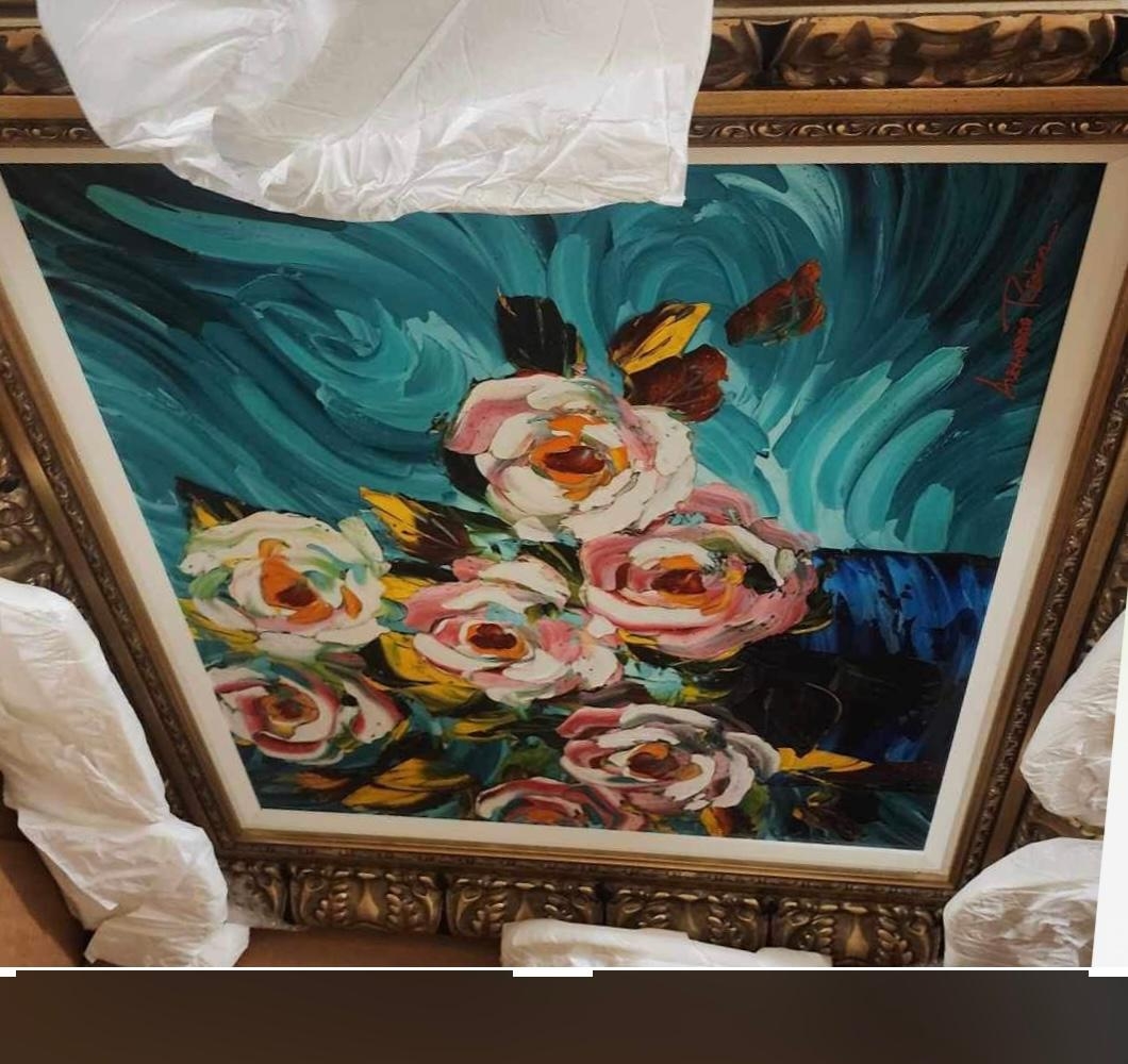 Renoir Alexander Renoir、ROSES、海外版超希少レゾネ、新品額付 | MutualArt | (2021) Green on Roses Pink 絵画