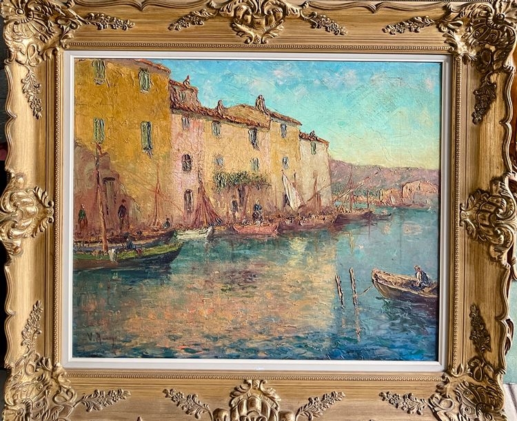 Vincent Manago | Vincent MANAGO (1880-1936) Small fishing port Oil