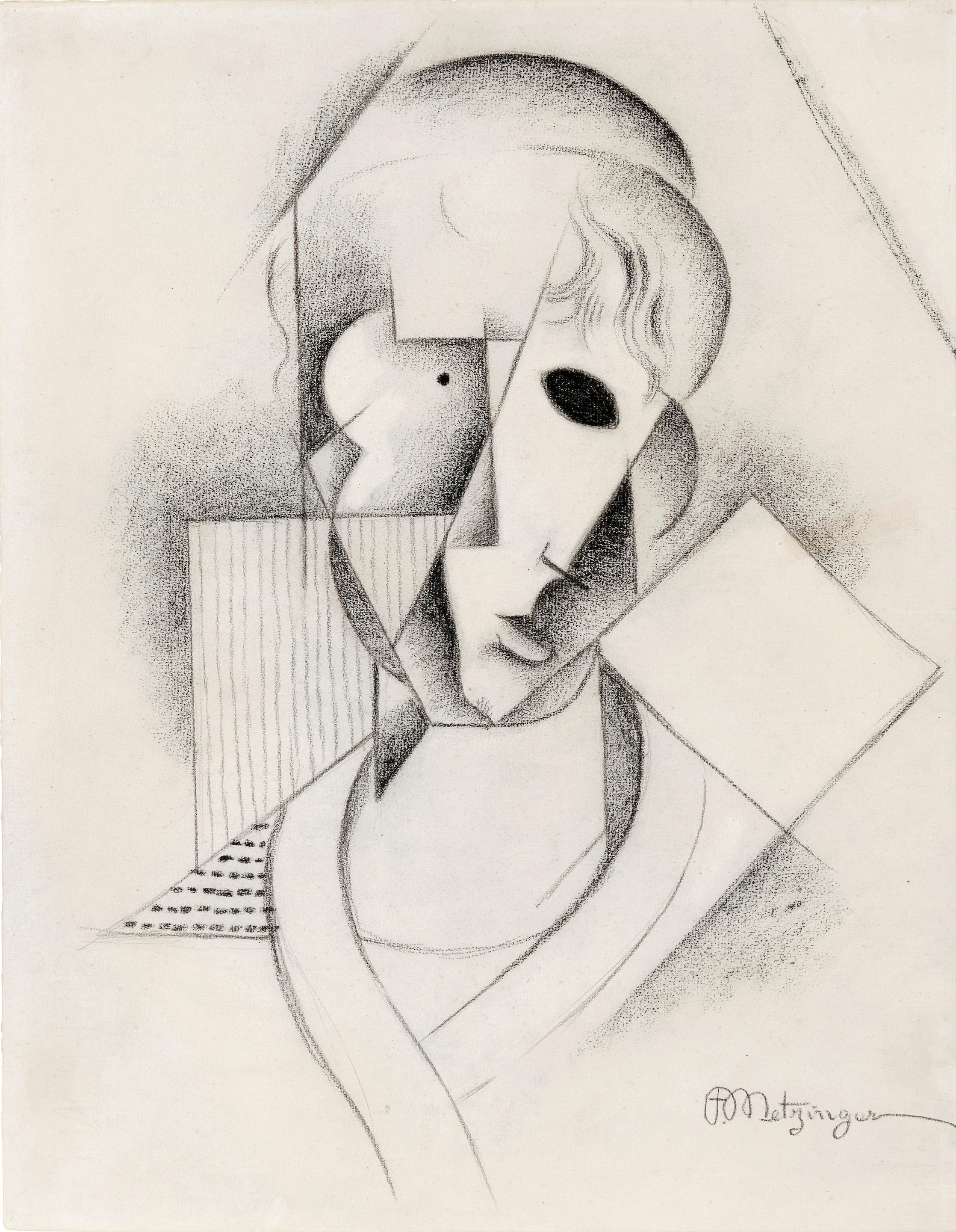 Jean Metzinger | Tête de jeune fille (1913 - 1914) | MutualArt