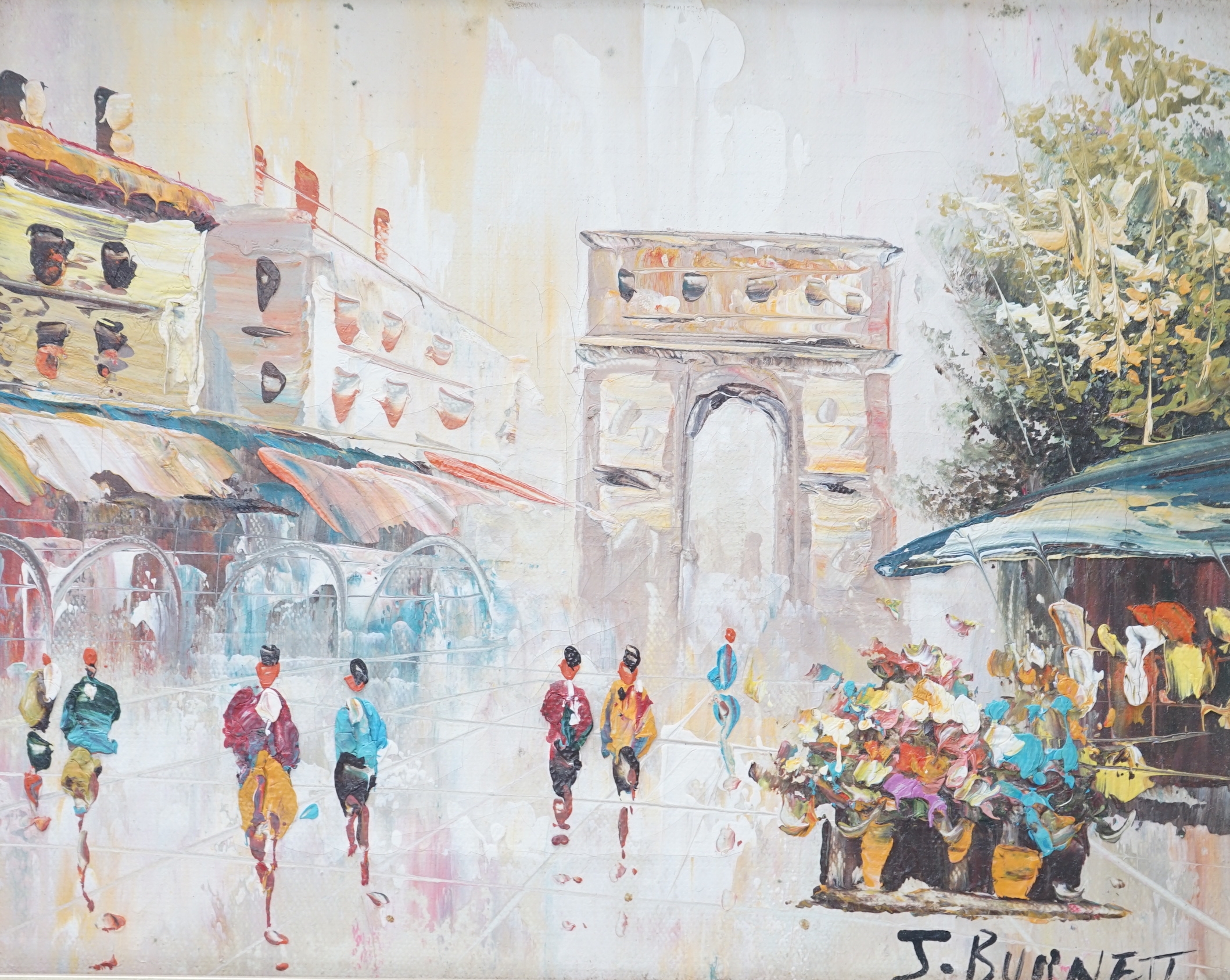 J. Burnett | J Burnett (20th. C) pair of impressionist oils on