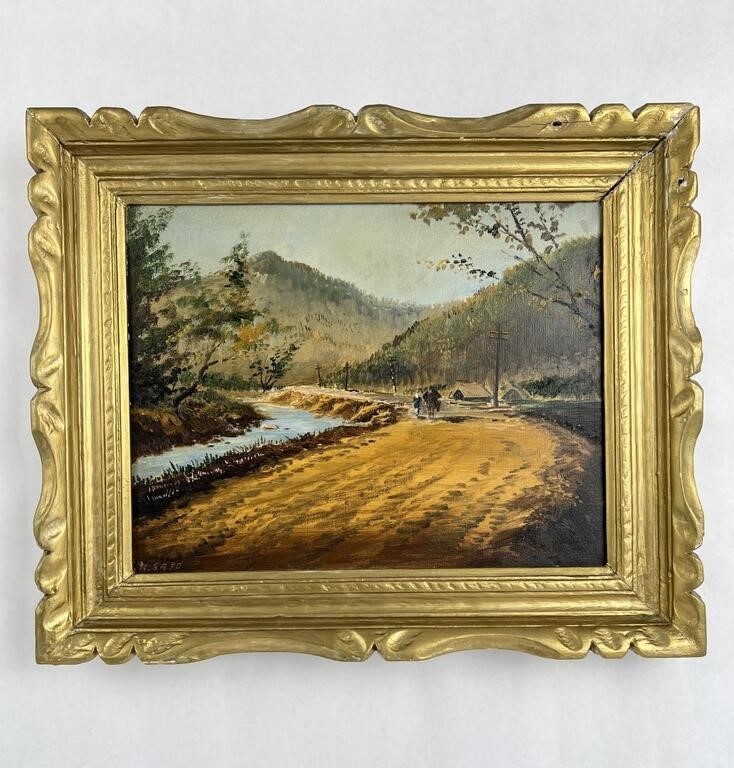 K. Sato | K Sato Oil On Canvas Painting Japan (20th Century