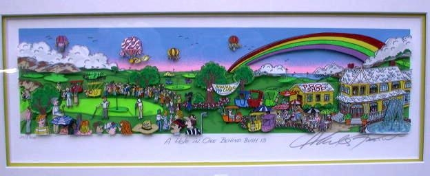 Charles Fazzino | A hole in one behind bush 13 | MutualArt