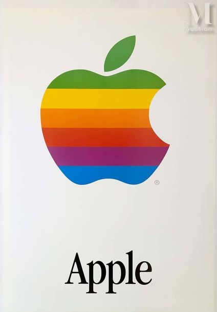 Apple Computer レインボーロゴ フラッグ （吊下旗） APPLE COMPUTER, INC. | ORIGINAL RAINBOW APPLE LOGO SIGN