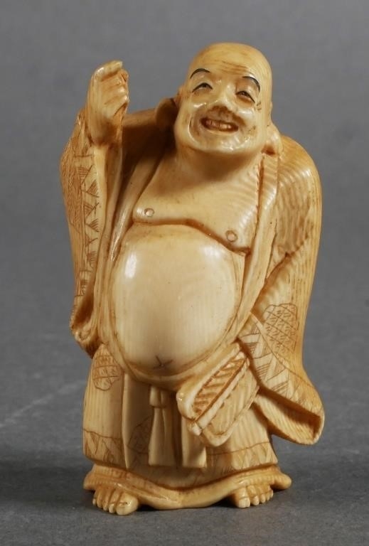 Japanese School | ANTIQUE JAPANESE IVORY BUDDHA OKIMONO | MutualArt