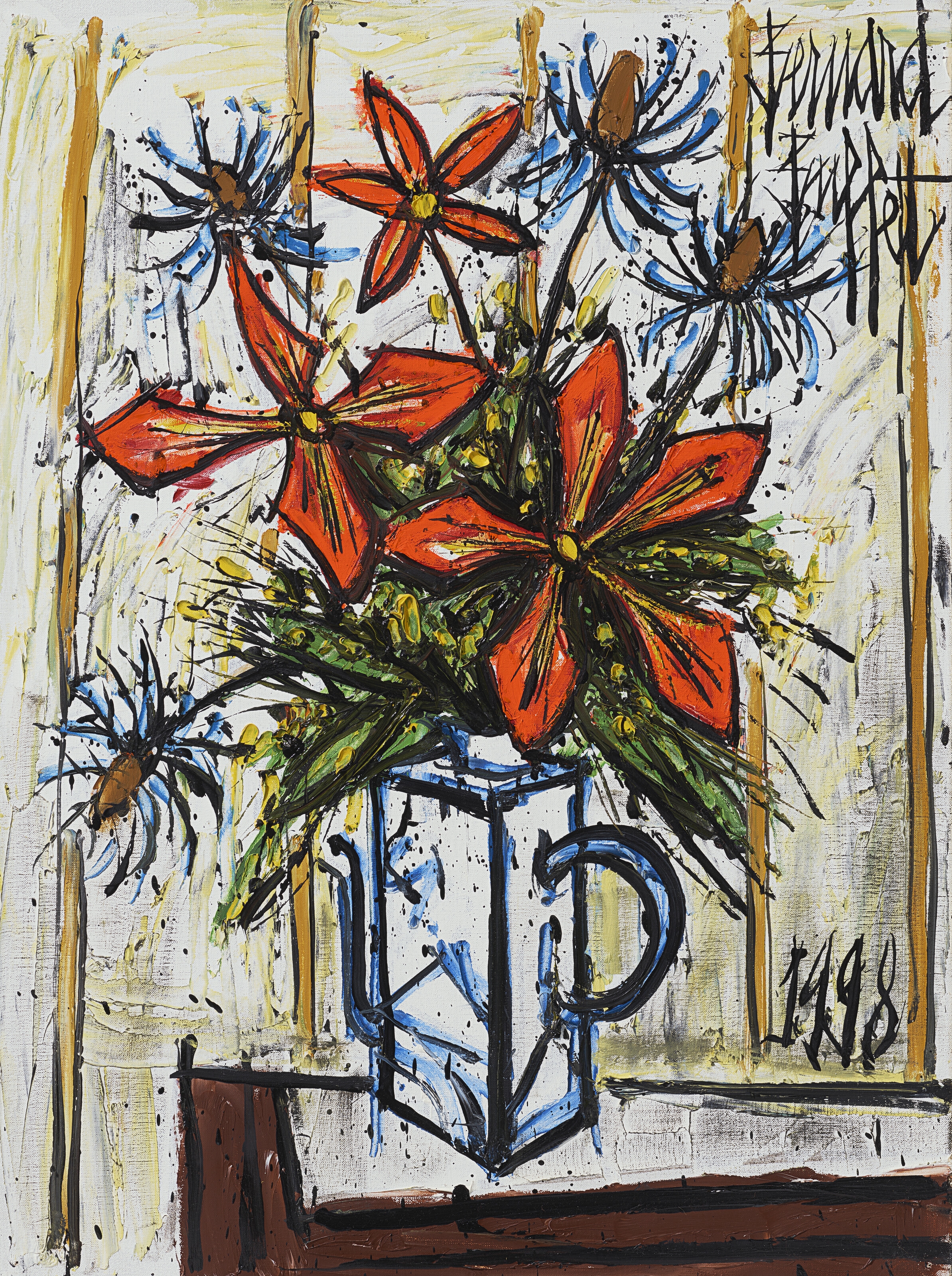 Bernard Buffet | Bouquet dans une théière (1998) | MutualArt