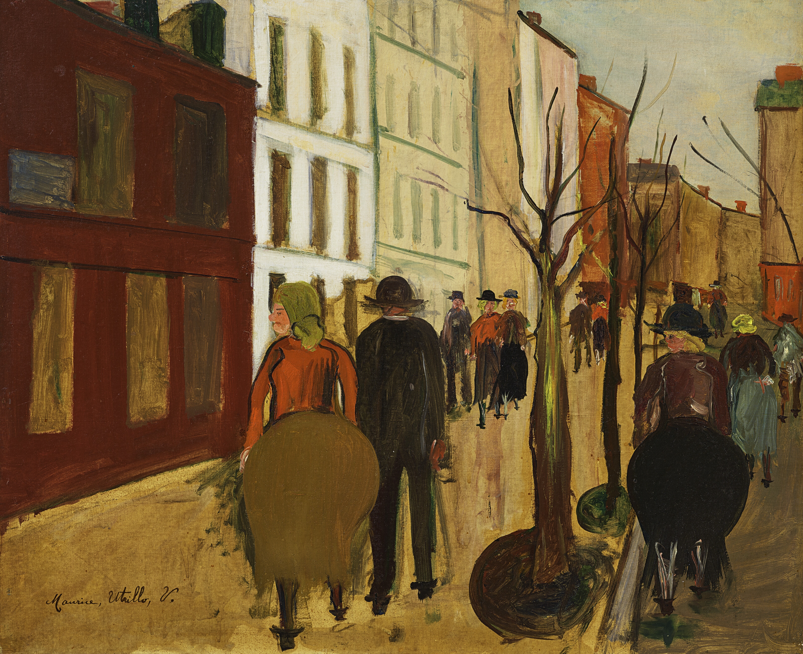 MAURICE UTRILLO、SCENE DE RUE、海外版超希少レゾネより