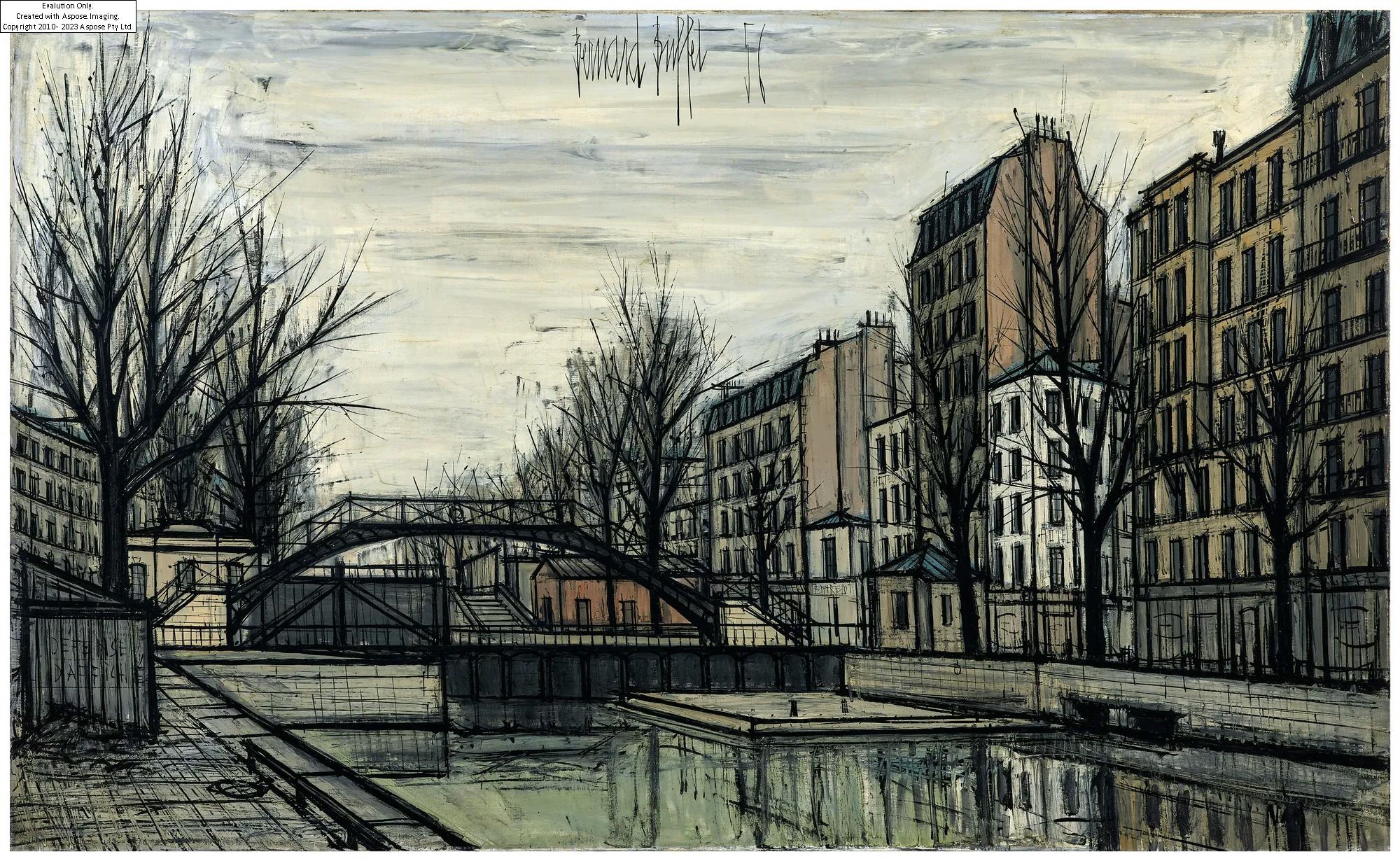 Bernard Buffet | Le Canal Saint-Martin – 1956 | MutualArt