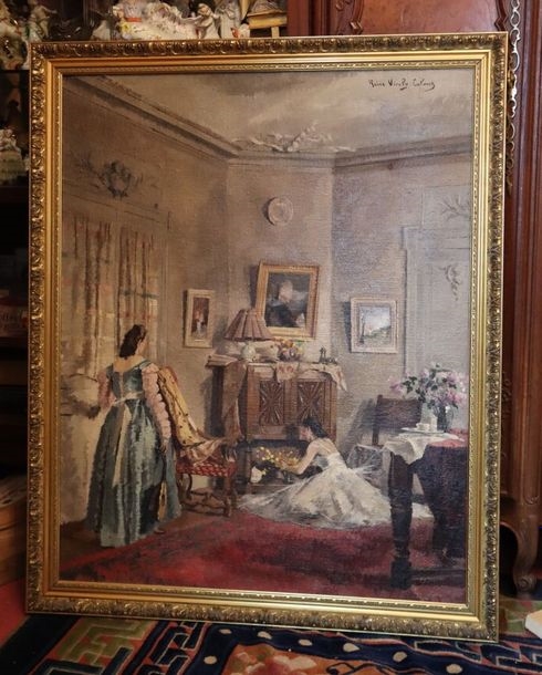 Portrait deux femmes robe à fleurs ruines amphithéâtre