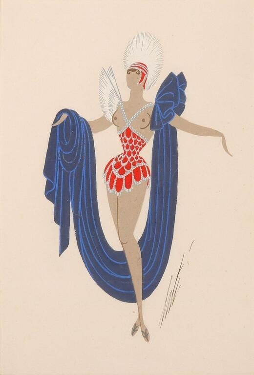 Erté | ERTE ROMAIN DE TIRTOFF (1892-1990) GOUACHE ON PAPE (early
