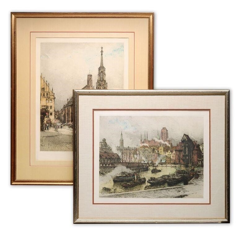 Luigi Kasimir | LUIGI KASIMIR (1881-1962) PENCIL SIGNED ETCHINGS