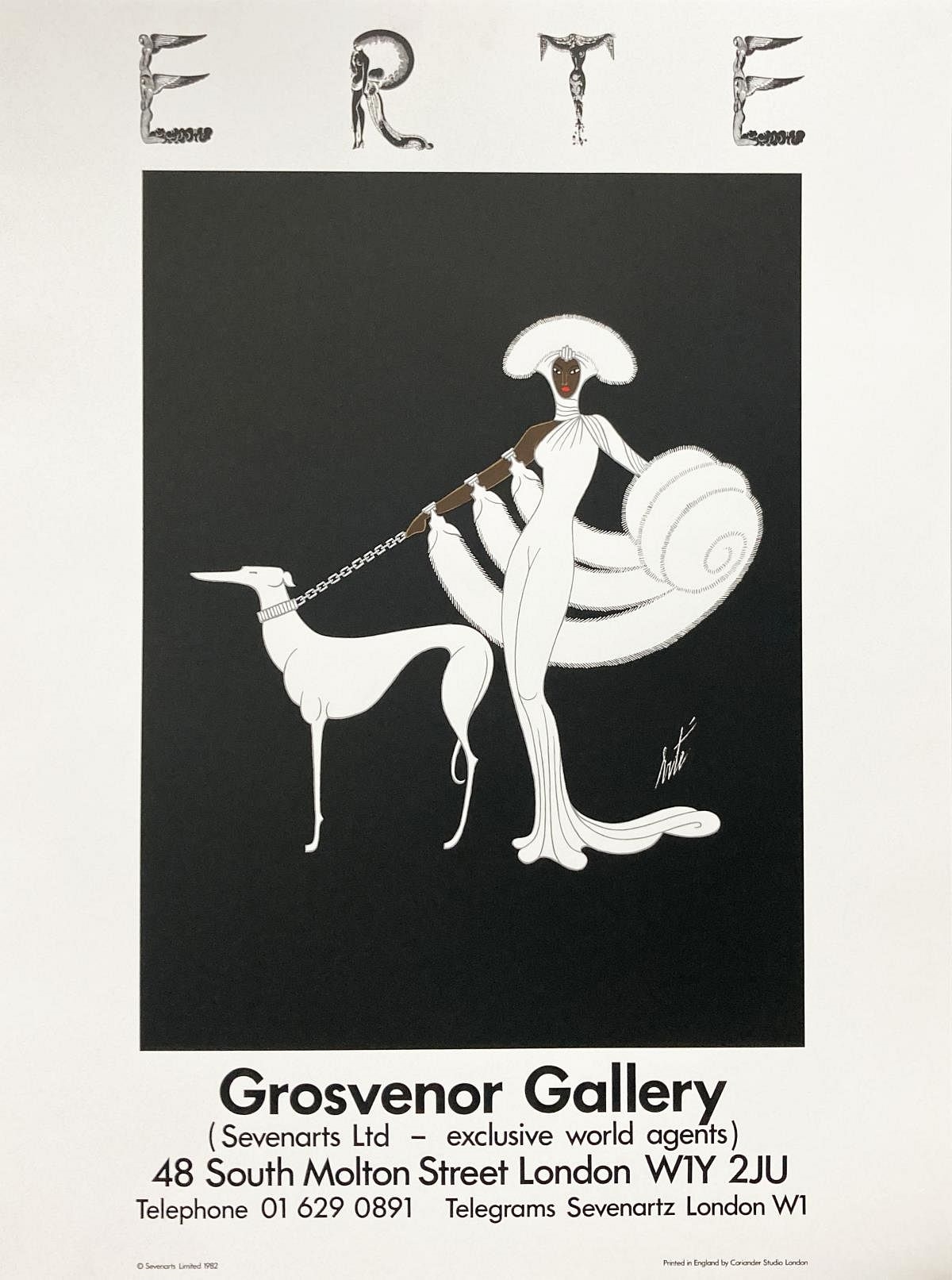 Erté | Erte - Ebony in White Gallery Exhibition Poster (1982