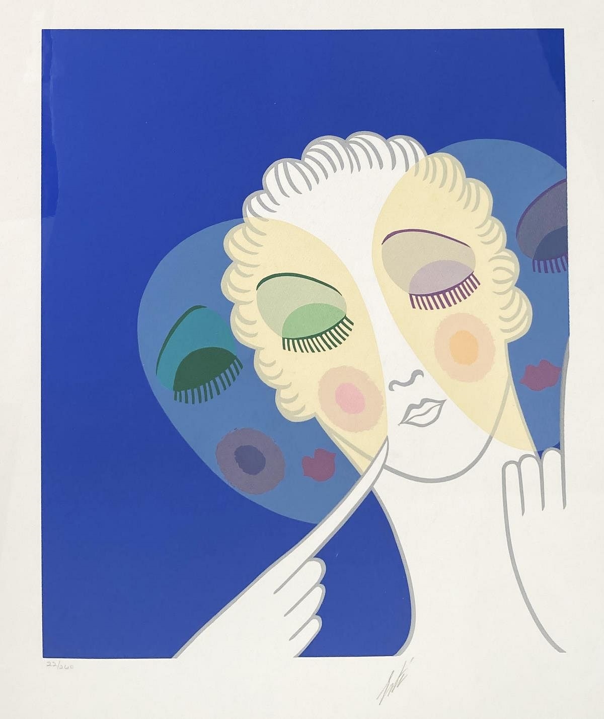 ERTE エルテ 『Three Faces』1974年 エルテ直筆サイン Erté | Erte - Three Faces (1974) | MutualArt