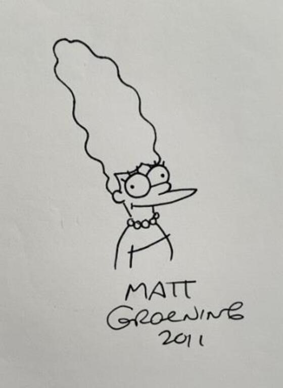 Matt Groening | The Simpsons Matt Groening Signed Original Sketch