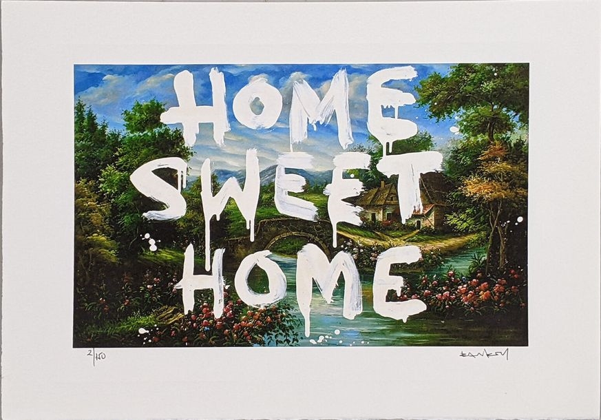 Banksy ポスター HOME SWEET HOME Moco museum Poster Banksy Moco Museum Amsterdam Home Sweet Home | eBay UK