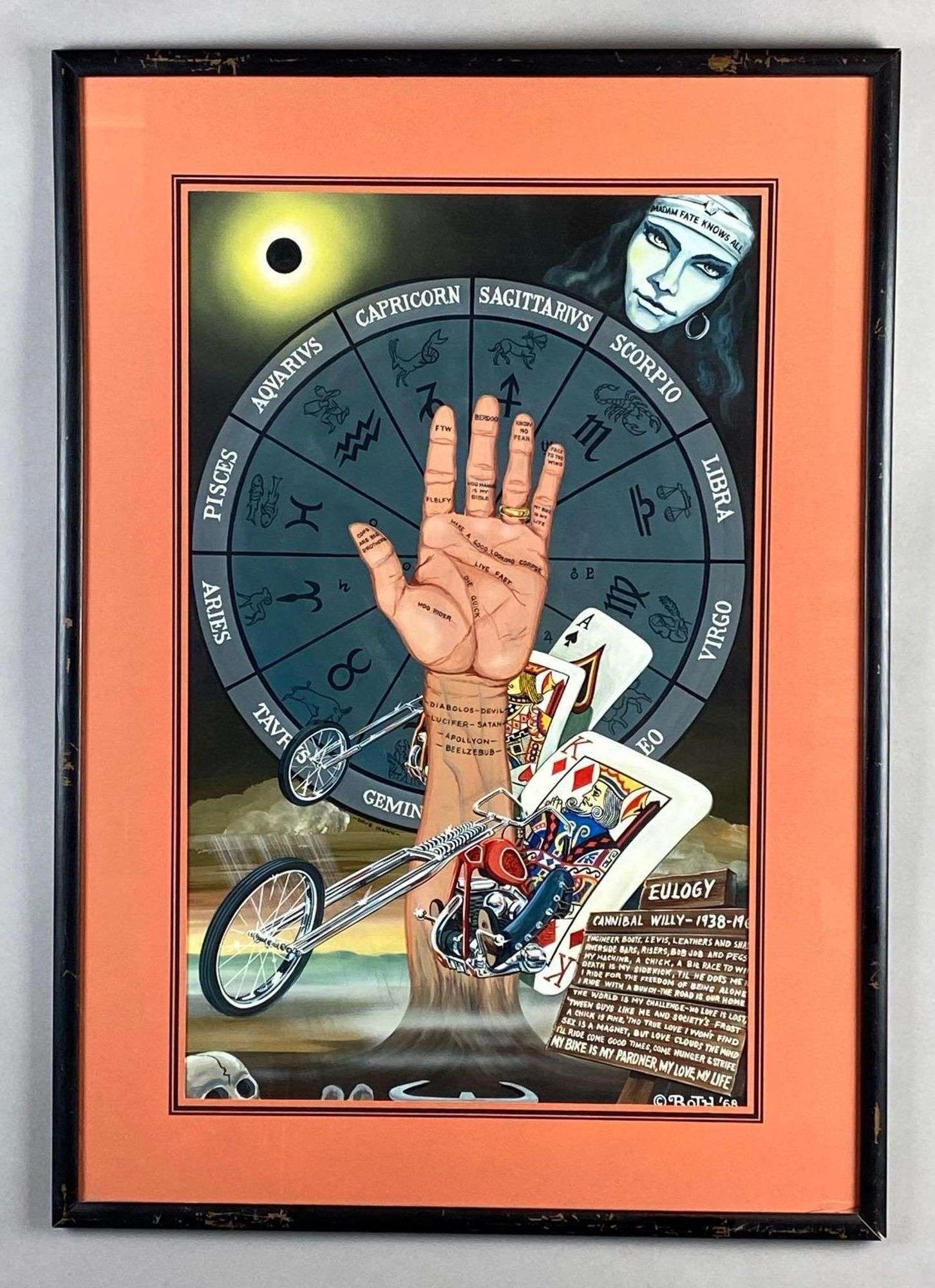 David Mann | Original 1968 David Mann Zodiac Chopper Painting on