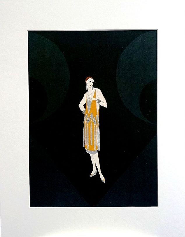 ERTE エルテ 『Manhattan Mary Ⅲ』1989年エルテ直筆サイン 版画ERTE