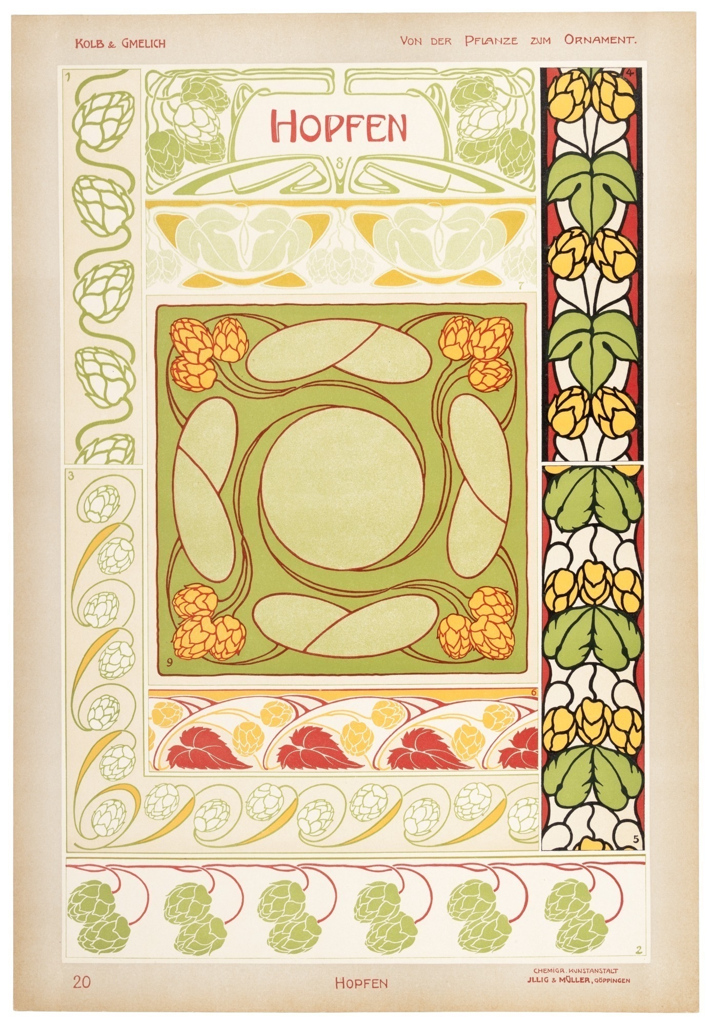 Karl Gmelich | Von der Pflanze zum Ornament. Dreissig Farbige Tafeln Mit Text