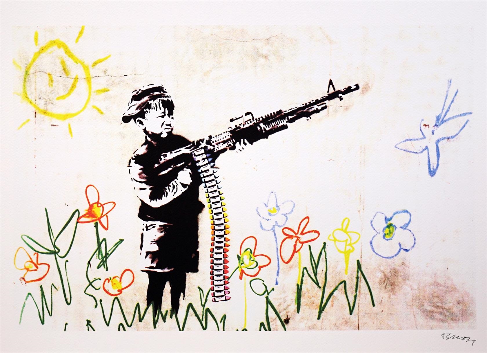 バンクシーBANKSY⭐️POWリトグラフ COA有り 額付き バンクシー作品