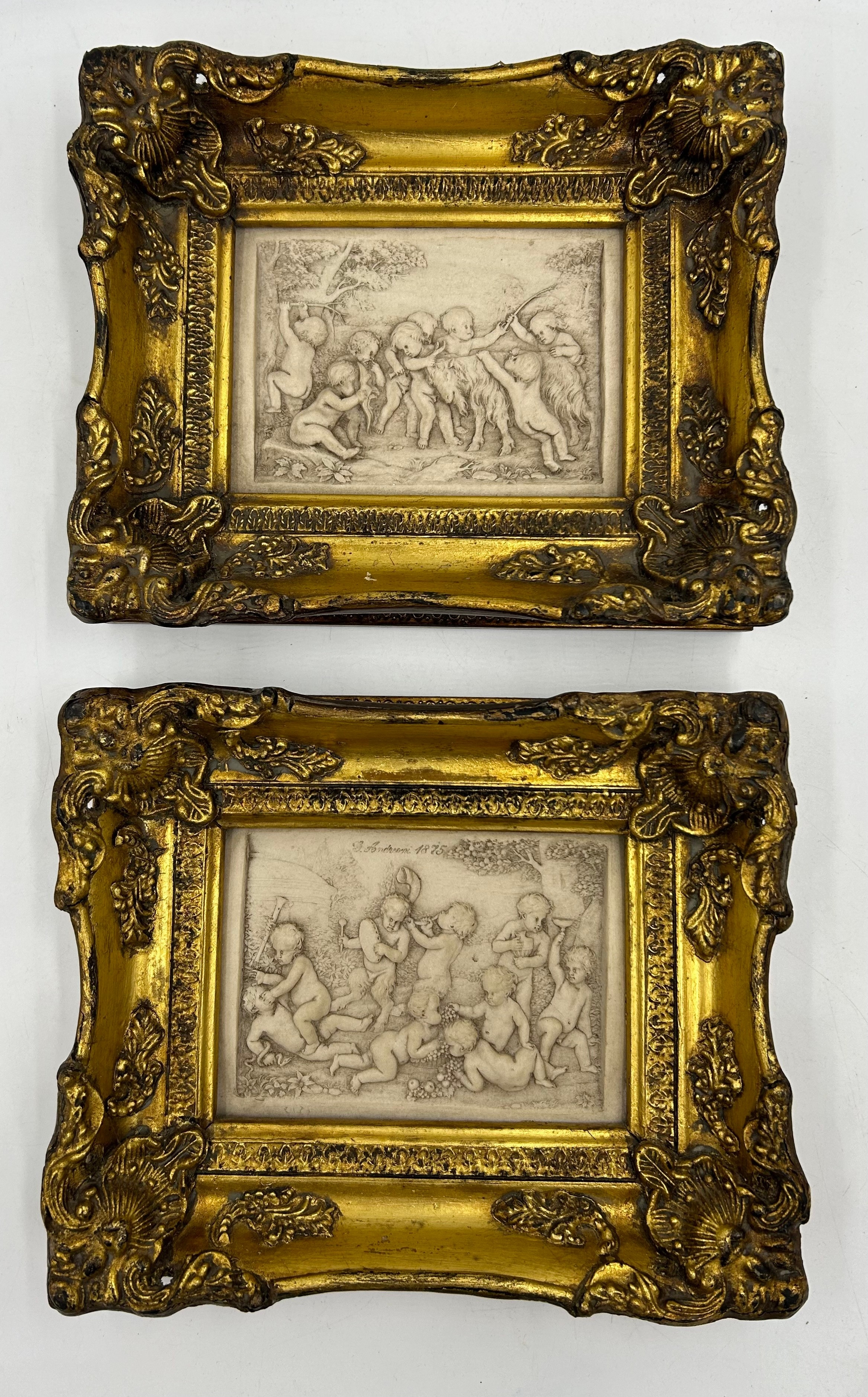 彫刻画　レプリカ　G.Andreoni g--andreoni-a-pair-of-carved-