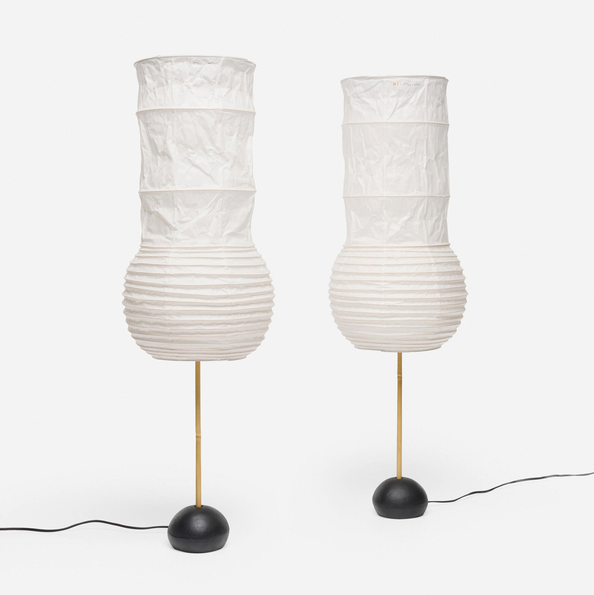 Isamu Noguchi | Akari light sculptures model BB2-S1, pair (1979