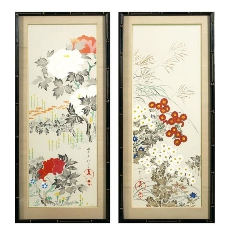 日本画 鳩と花 柚葵作 約70cm x 60cm 日本画 鳩と花 柚葵作 約70cm x 60cm 宮下柚葵 「立葵」