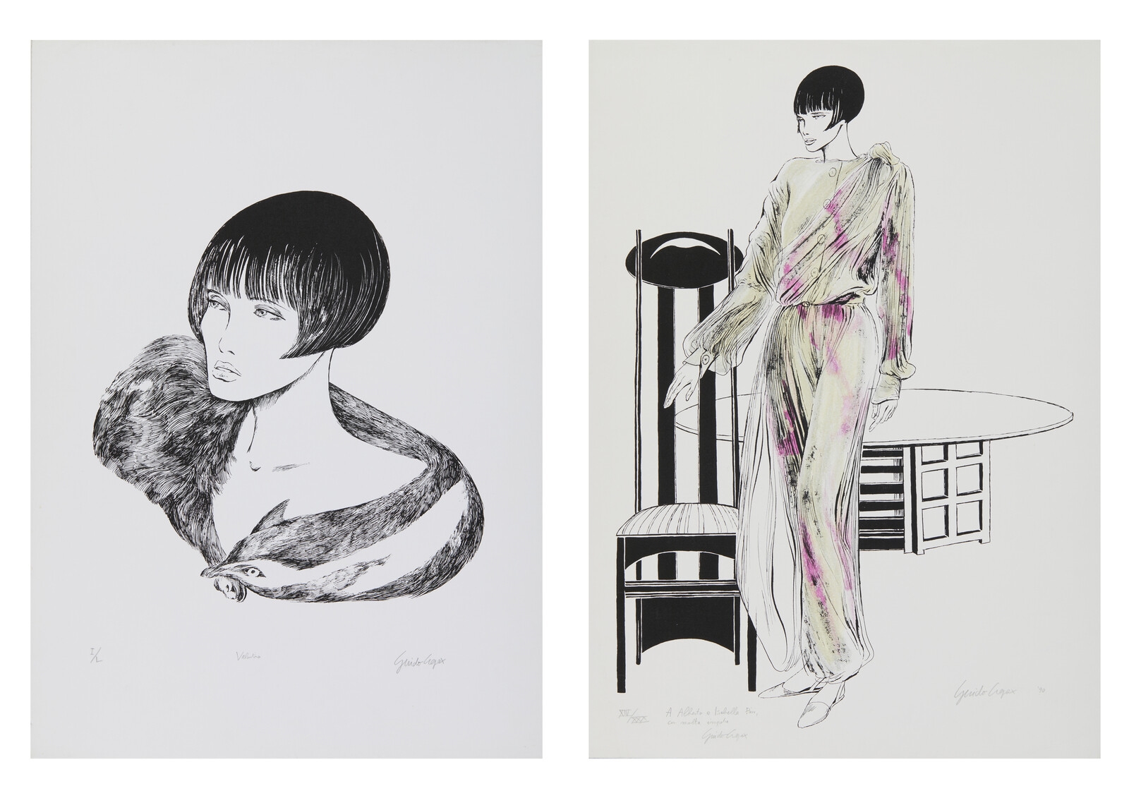 Guido Crepax | 2 SHEETS: VALENTINA (ca. 1990) | MutualArt