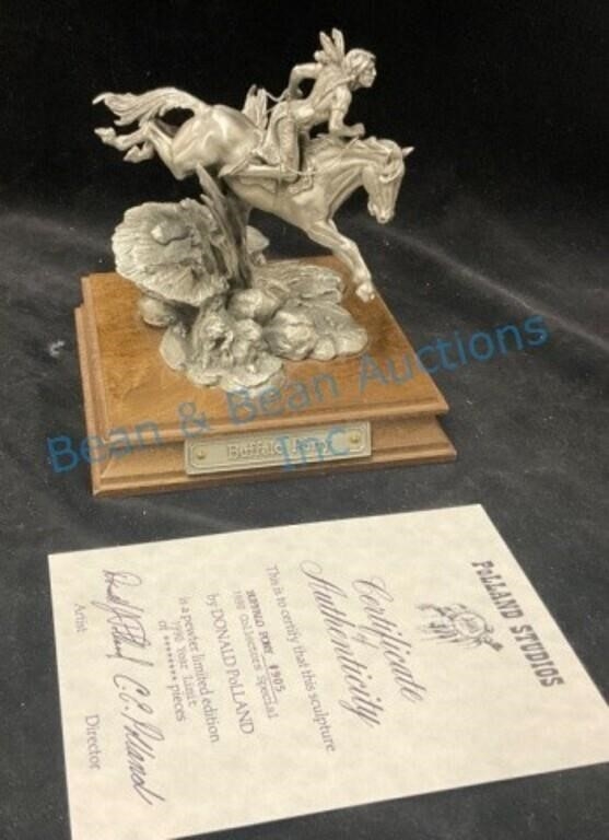 Donald Jack Polland | Donald Polland Pewter Buffalo Pony Sculpture