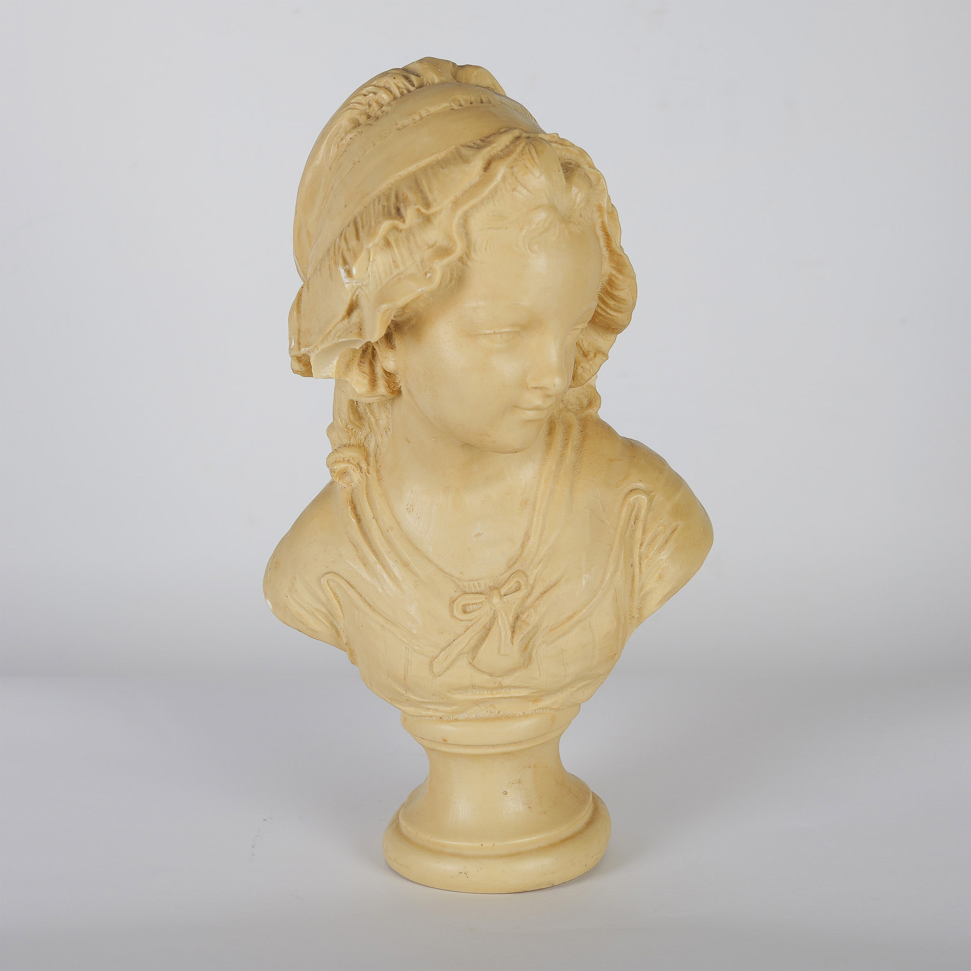 グリナム・ニアム 少女胸像 レプリカ アラバスタ彫刻 GrinamNiam 1920's Signed Grinam Niam Paris 18