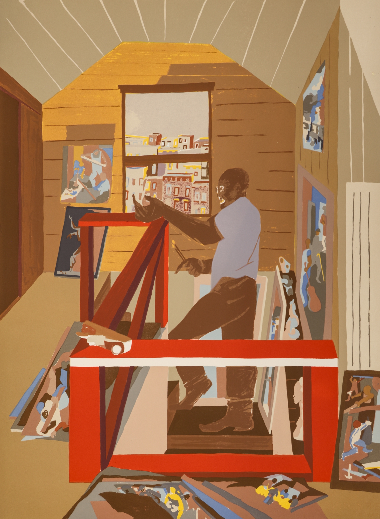 Jacob Lawrence | Jacob Lawrence ''The Studio'' 1996 Lithograph