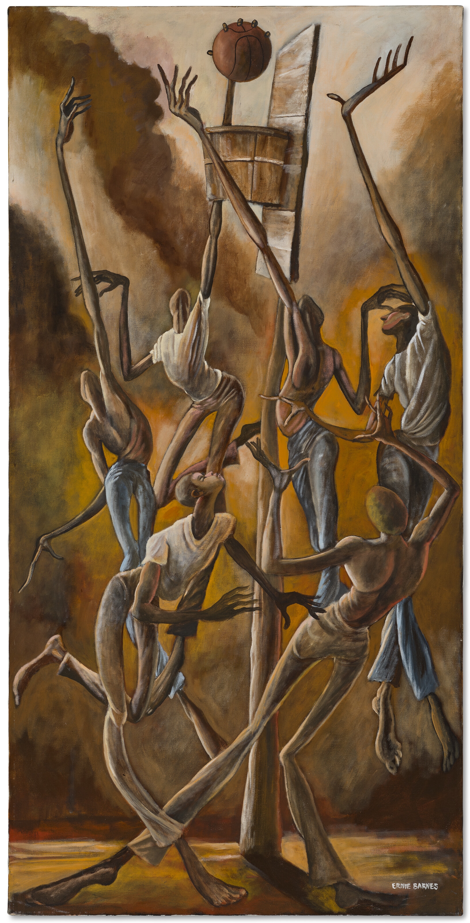 アーニーバーンズ　スリーシスター Ernie Barnes | 3 on 3 (1973) | MutualArt